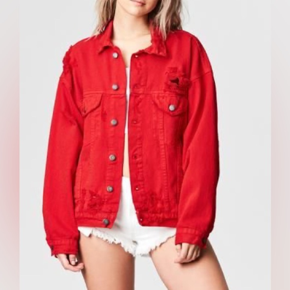CARMAR Denim Red Denim Jacket